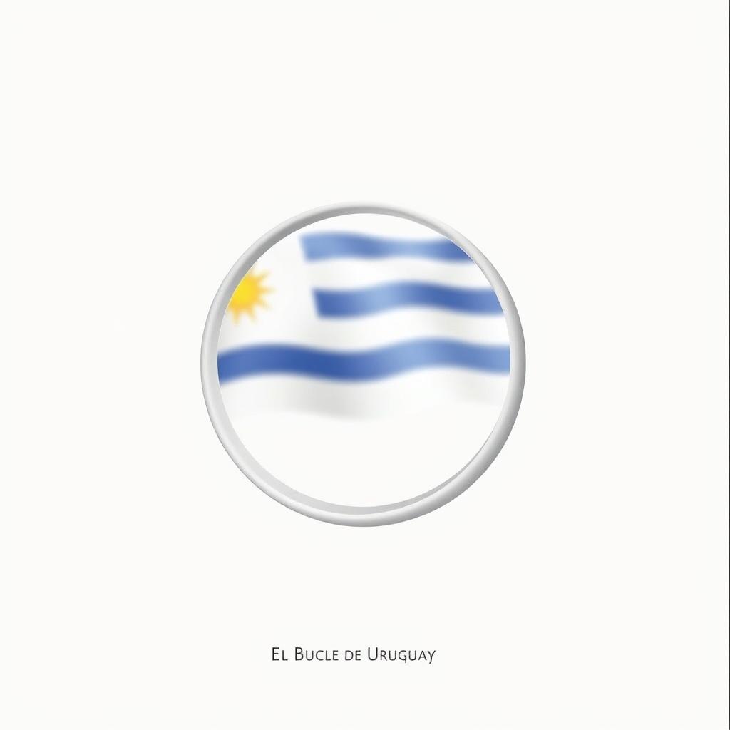 A minimalist album cover titled 'El Bucle de Uruguay', featuring a soft white background that enhances simplicity