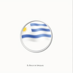 A minimalist album cover titled 'El Bucle de Uruguay', featuring a soft white background that enhances simplicity