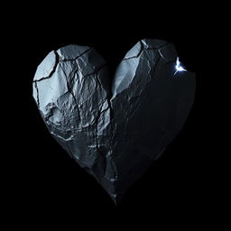 A sinister heart made of dark, jagged stone, symbolizing malice and darkness