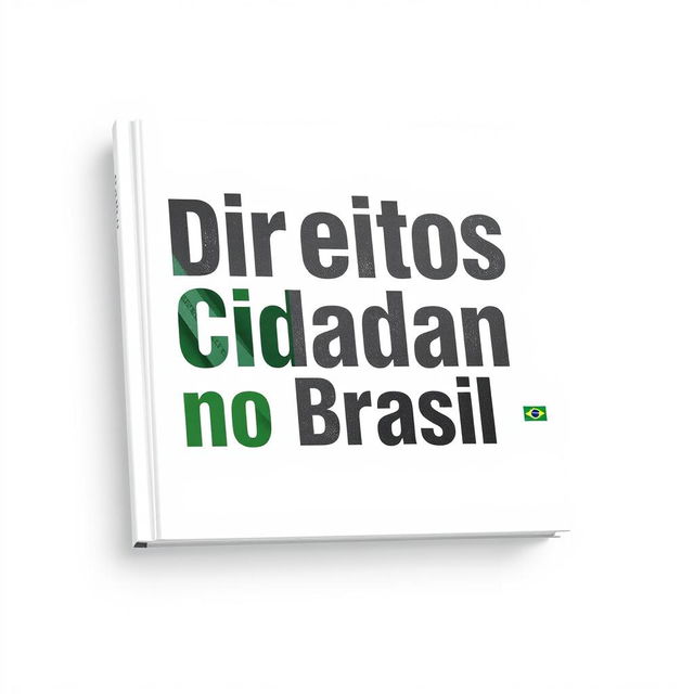 A white work cover featuring bold graphite letters stating 'Direitos e Cidadania no Brasil'