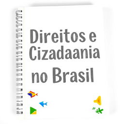 A white work cover featuring bold graphite letters stating 'Direitos e Cidadania no Brasil'