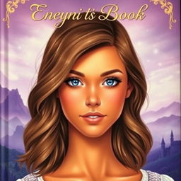 A captivating book cover featuring the main character: a person with medium-length, wavy brown hair, beautifully styled to frame their face