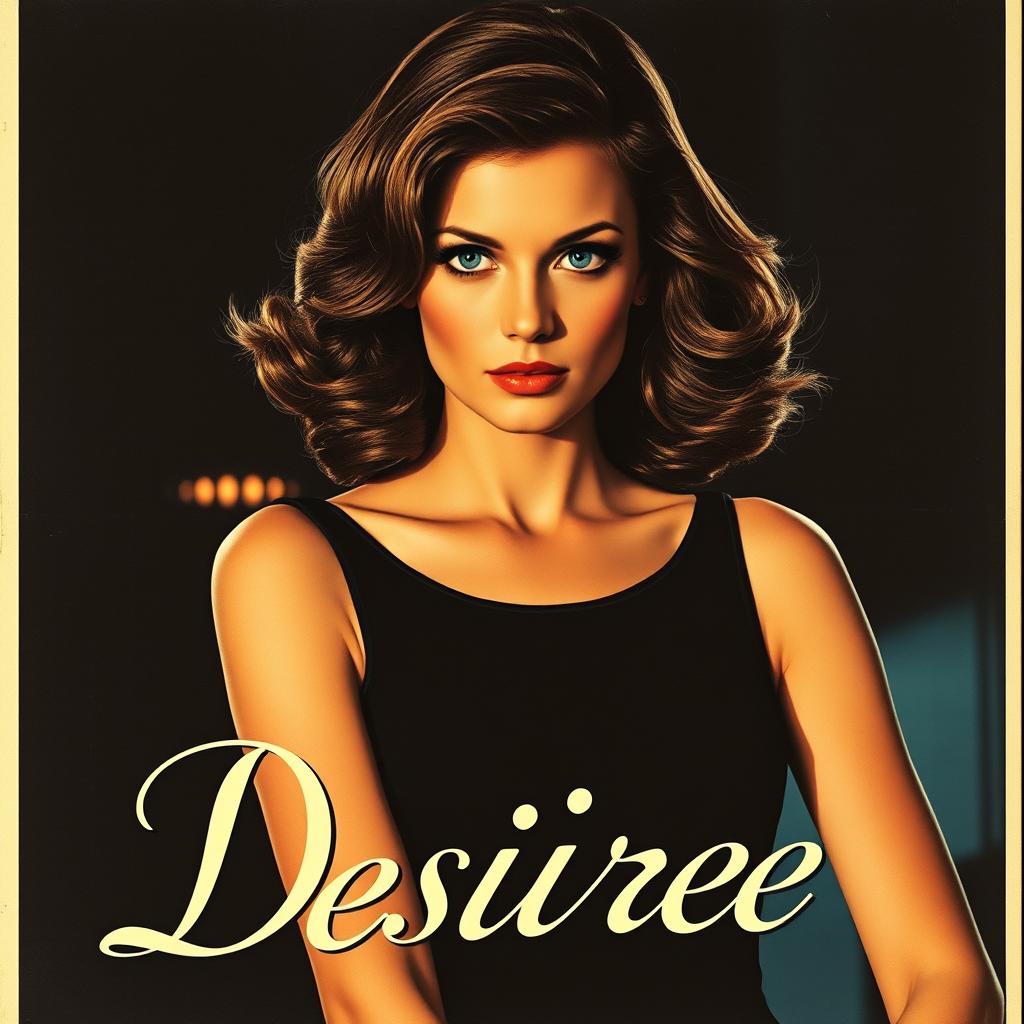 A vintage 1960s movie poster with a film noir style featuring a beautiful woman as the main character