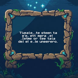 A pixelated dialogue box designed to fit an underwater, mystical theme for a game featuring the Sirena del Desespero