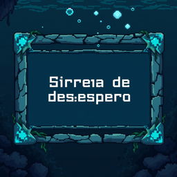 A pixelated dialogue box designed to fit an underwater, mystical theme for a game featuring the Sirena del Desespero