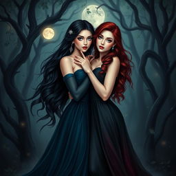 An imaginative and realistic depiction of the Gemini zodiac sign, showcasing two equal adult women as symbols of its duality