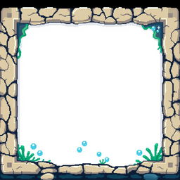 A pixelated dialogue box designed for an underwater theme, featuring a clean white background