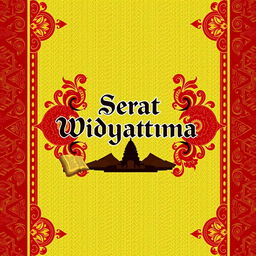 A visually striking book cover design for a book titled 'Serat Widyatama'