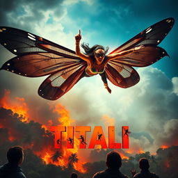 A dynamic superhero action thriller cinematic poster titled 'TITALI'