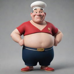 Wimpy from the Popeye series, but with traditional Chinese features and clothing, maintaining the character's iconic traits.