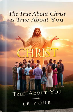 A thought-provoking and visually striking book cover design for 'The True About Christ is True About You'