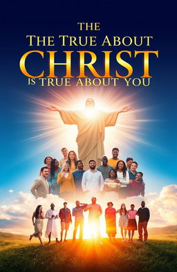 A thought-provoking and visually striking book cover design for 'The True About Christ is True About You'