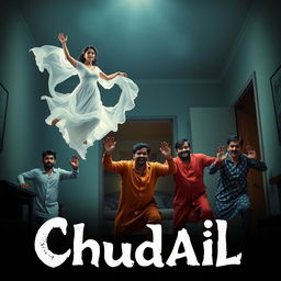 A cinematic horror comedy film poster titled 'Chudail'