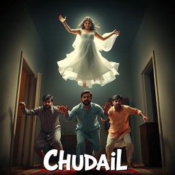 A cinematic horror comedy film poster titled 'Chudail'