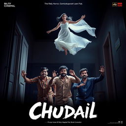 A cinematic horror comedy film poster titled 'Chudail'