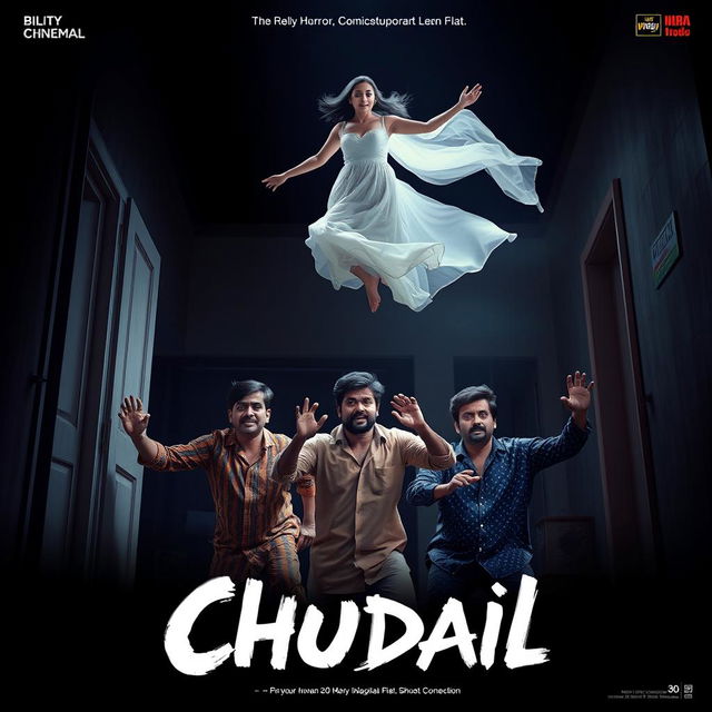 A cinematic horror comedy film poster titled 'Chudail'