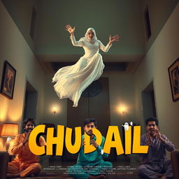 A cinematic horror comedy film poster titled 'CHUDAIL'