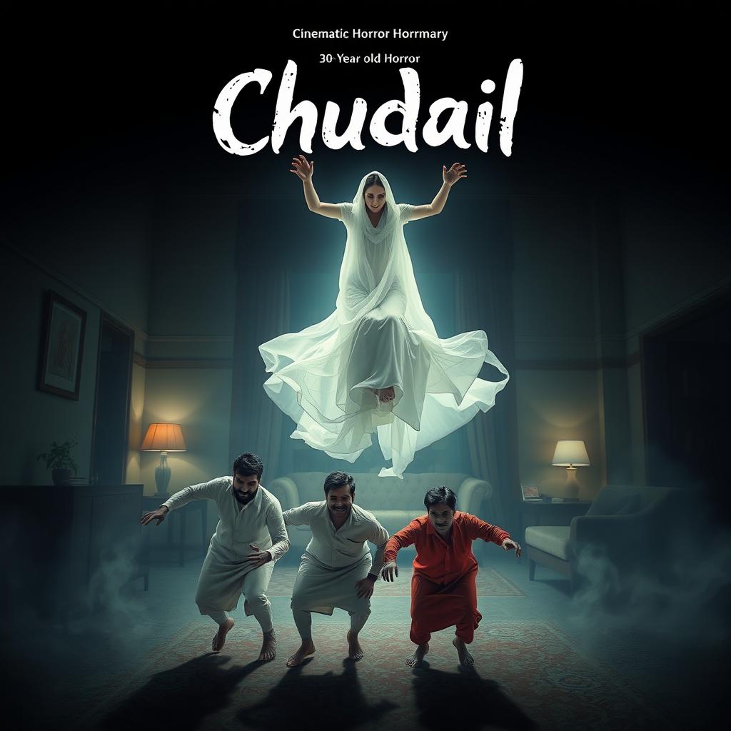 A cinematic horror comedy film poster titled 'Chudail'