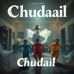 A cinematic horror comedy film poster titled 'Chudail'