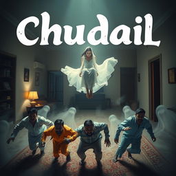 A cinematic horror comedy film poster titled 'Chudail'