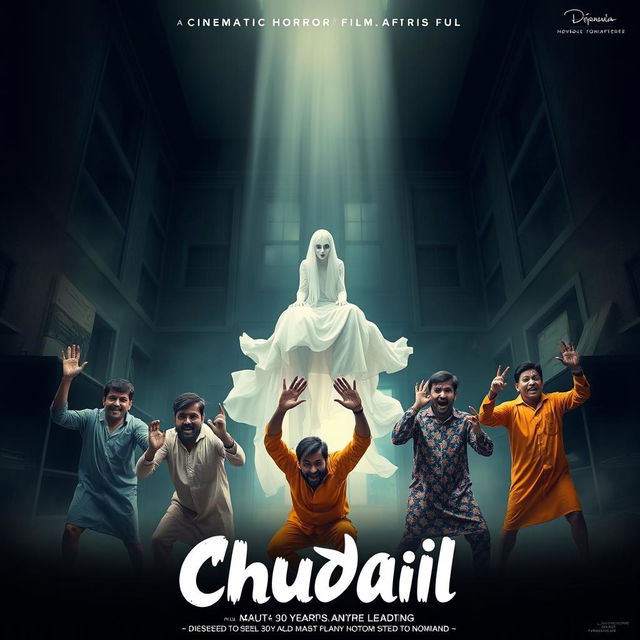 A cinematic horror comedy film poster titled 'Chudail'