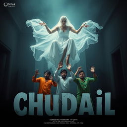 A cinematic horror comedy film poster titled 'Chudail'