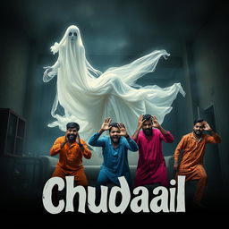 A cinematic horror comedy film poster titled 'Chudail'