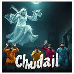 A cinematic horror comedy film poster titled 'Chudail'