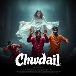 A cinematic horror comedy film poster titled 'Chudail'