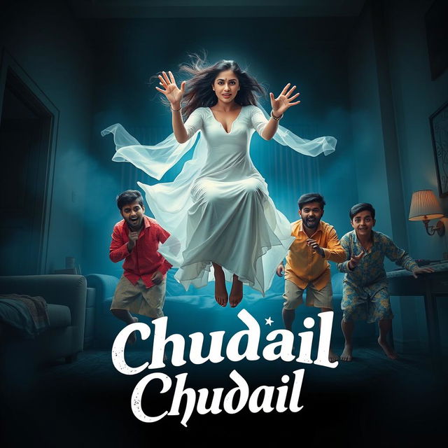 A cinematic horror comedy film poster titled 'Chudail'