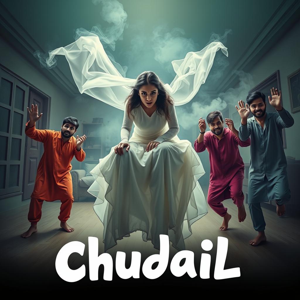 A cinematic horror-comedy film poster titled 'Chudail'