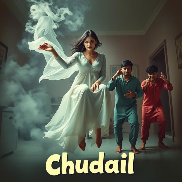 A cinematic horror-comedy film poster titled 'Chudail'