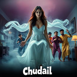 A cinematic horror-comedy film poster titled 'Chudail'