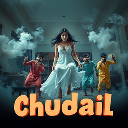 A cinematic horror-comedy film poster titled 'Chudail'