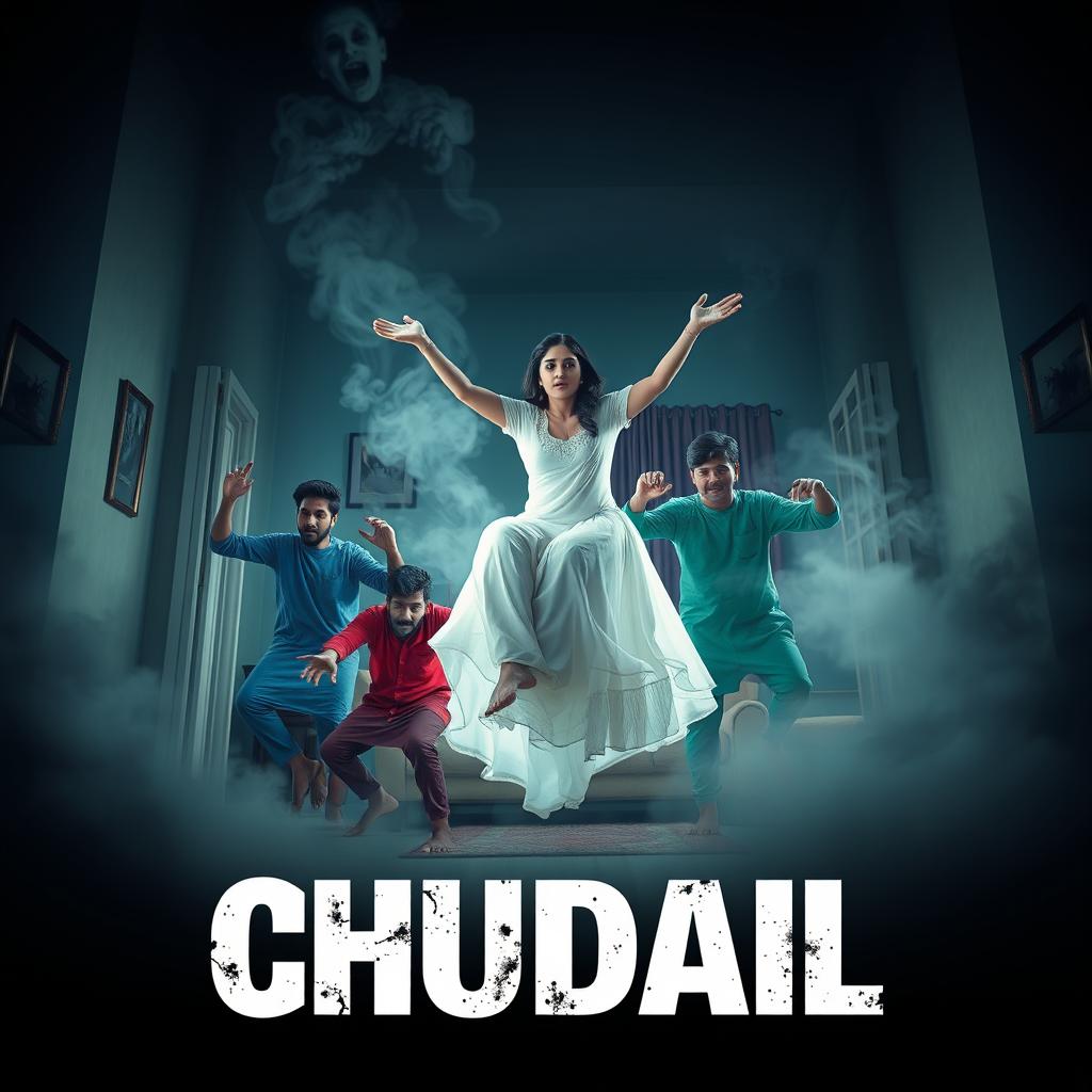 A horror comedy film poster named 'CHUDAIL'