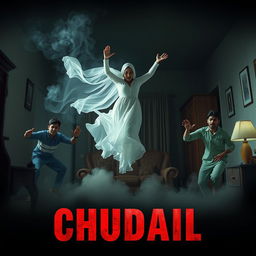 A horror comedy film poster named 'CHUDAIL'