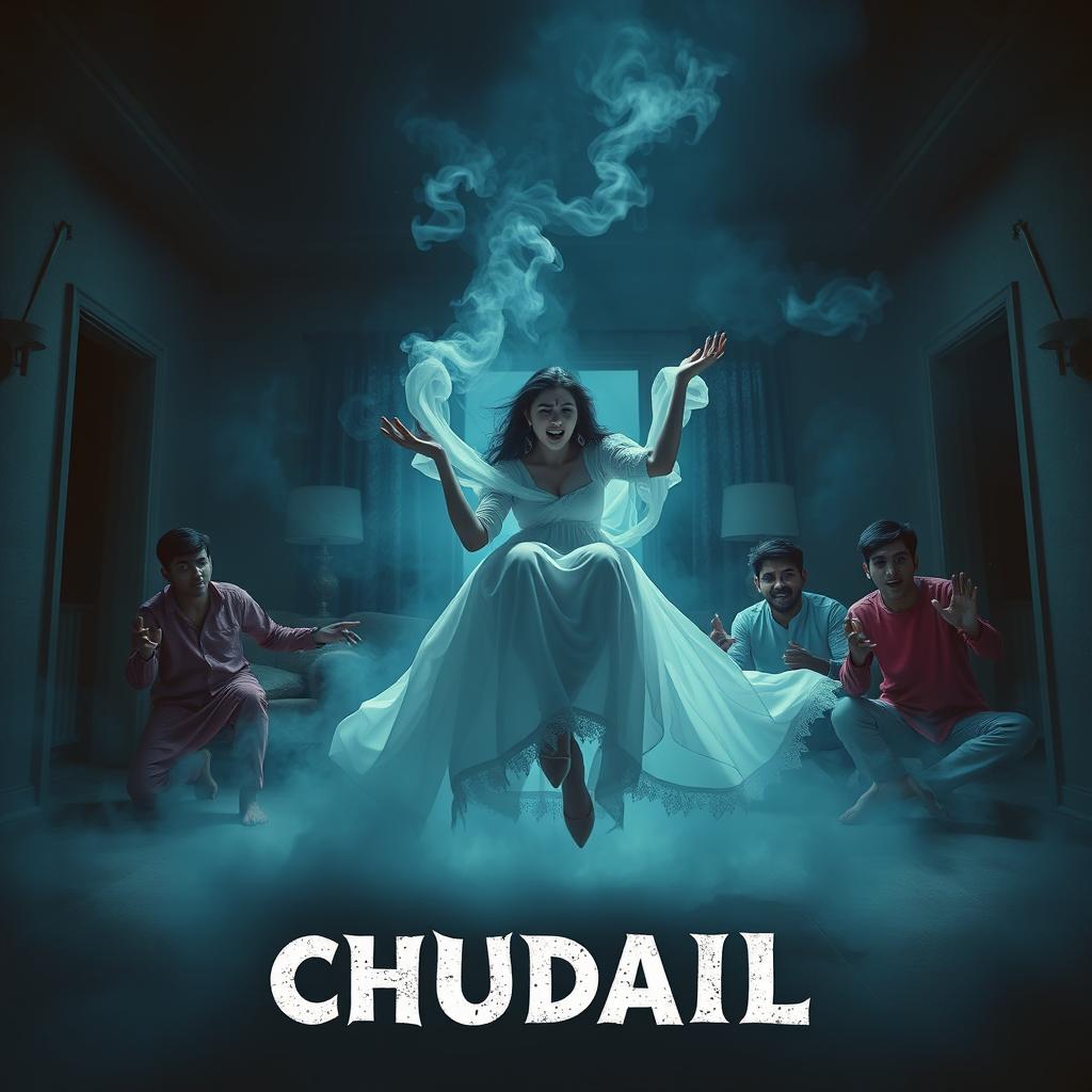 A cinematic horror comedy film poster titled 'CHUDAIL'