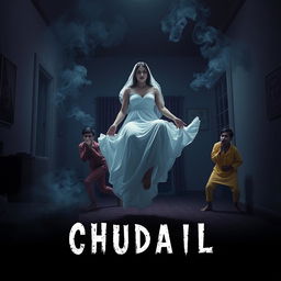 A cinematic horror comedy film poster titled 'CHUDAIL'