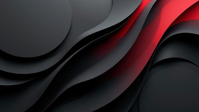 An intricately designed, beautiful Black and Grey gradient minimalist banner, enhanced with a tasteful small amount of red accentuating the overall composition