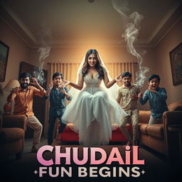 A cinematic horror comedy film poster titled 'Chudail Fun Begins'