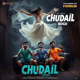 A cinematic horror comedy film poster titled 'Chudail Fun Begins'