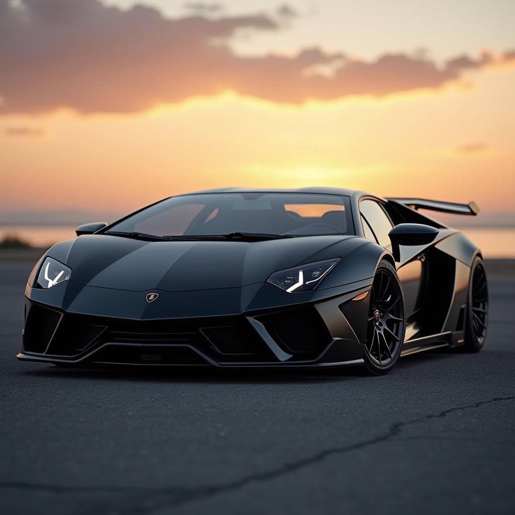 A stunning Lamborghini Reventón, characterized by its angular and aggressive design