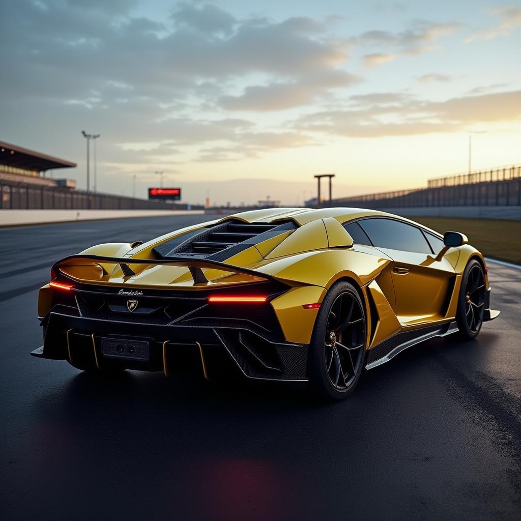 An exquisite Lamborghini Centenario, showcasing its bold and aggressive style with distinctive angular lines and a sloping roof