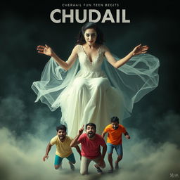 A cinematic horror comedy film poster titled 'CHUDAIL FUN BEGINS'