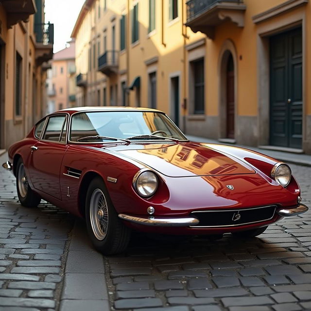 A classic Lamborghini 350 GTV, showcasing its vintage elegance and unique design features from the 1960s