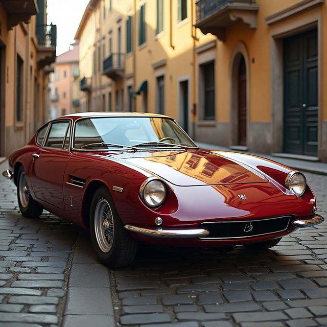 A classic Lamborghini 350 GTV, showcasing its vintage elegance and unique design features from the 1960s