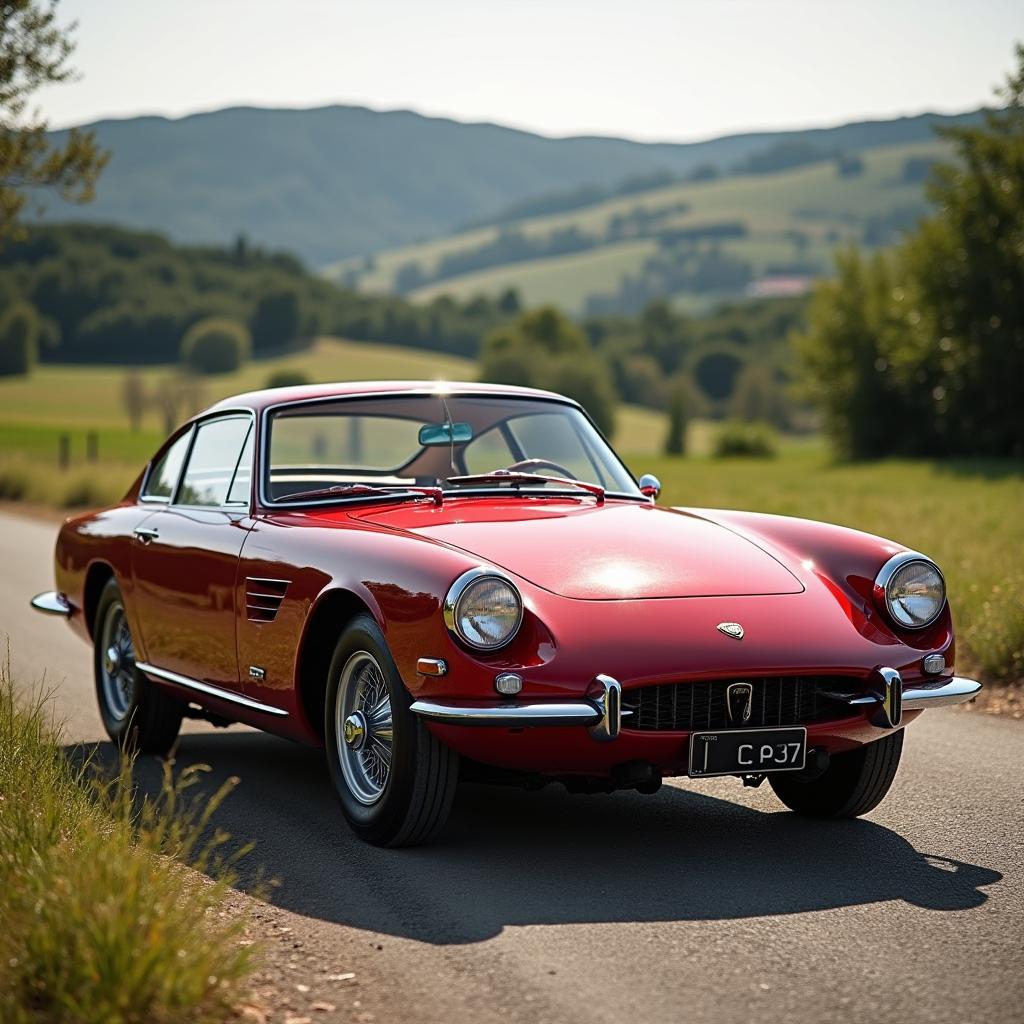 A stunning Lamborghini 350 GTS, showcasing its classic design with smooth lines and elegant curves