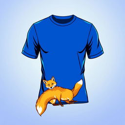 A vibrant volleyball shirt design featuring a golden fox at the bottom hem