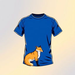 A vibrant volleyball shirt design featuring a golden fox at the bottom hem