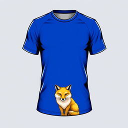 A dynamic volleyball shirt design featuring a striking golden fox at the bottom hem